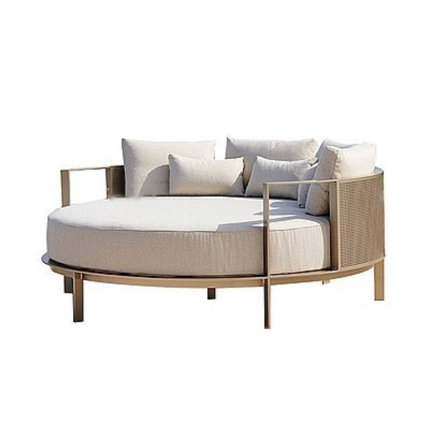 Farmhouse / Country Patio Sofa With Cushions UV Resistant Fabric Outdoor Patio Sofa