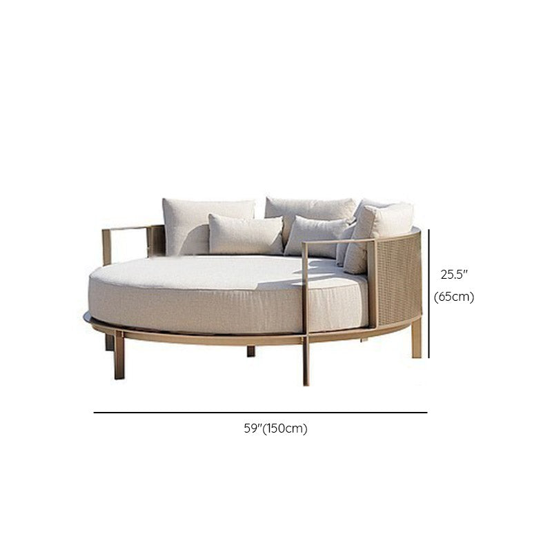 Farmhouse / Country Patio Sofa With Cushions UV Resistant Fabric Outdoor Patio Sofa