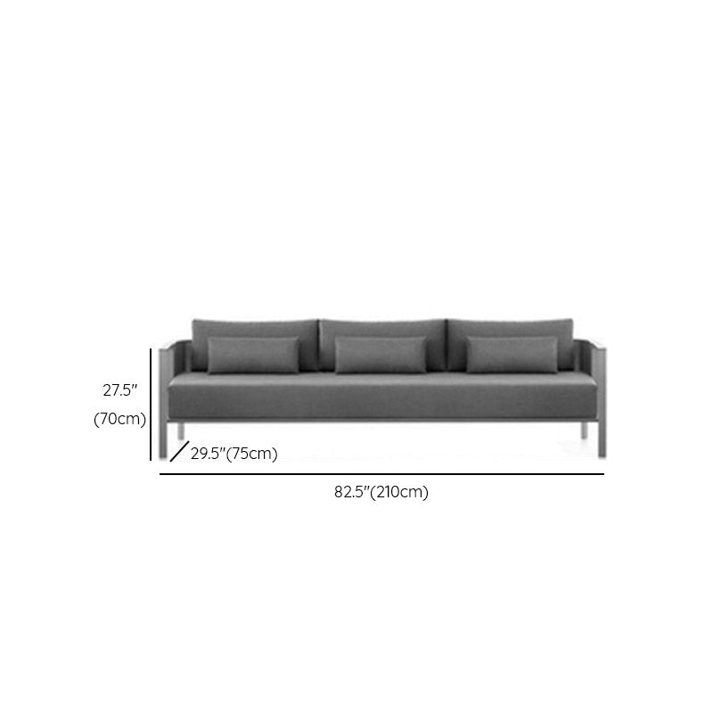 Farmhouse / Country Patio Sofa With Cushions UV Resistant Fabric Outdoor Patio Sofa