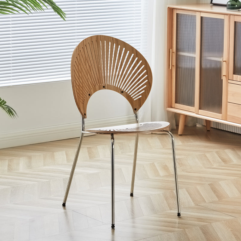 Stacking Outdoors Dining Chairs Modern Solid Wood Patio Dining Chair