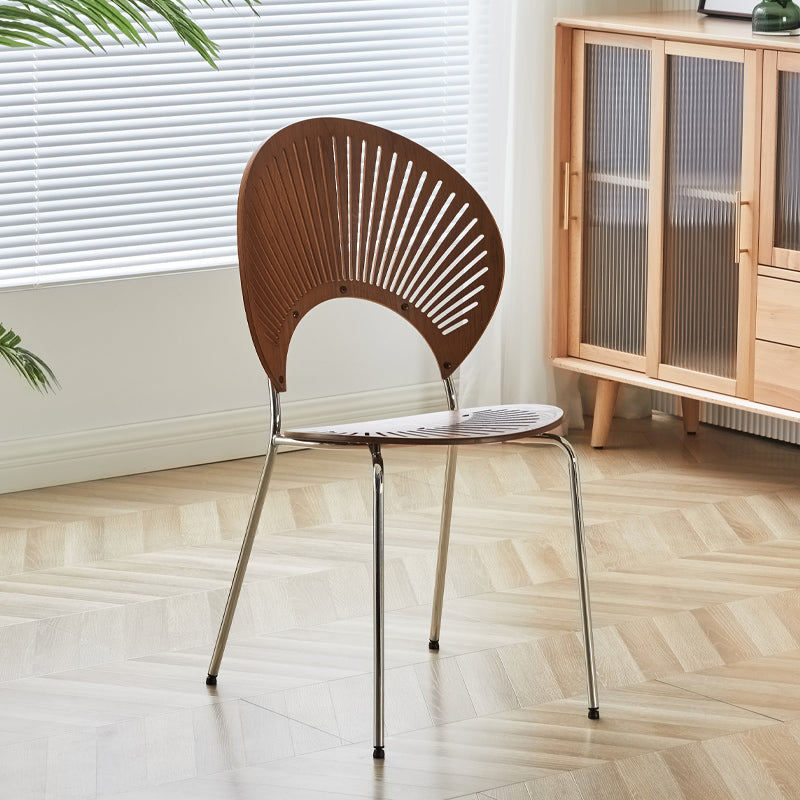 Stacking Outdoors Dining Chairs Modern Solid Wood Patio Dining Chair