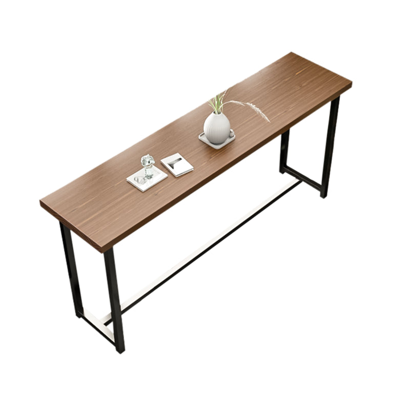 Industrial Rectangle Bar Table Set 1/4 Pcs Metal and Solid Wood Bar Table and Stools