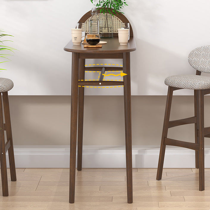 Solid Wood Bar Table Set 1/2/3 Pcs Glam Bar Table and Upholstered Stools