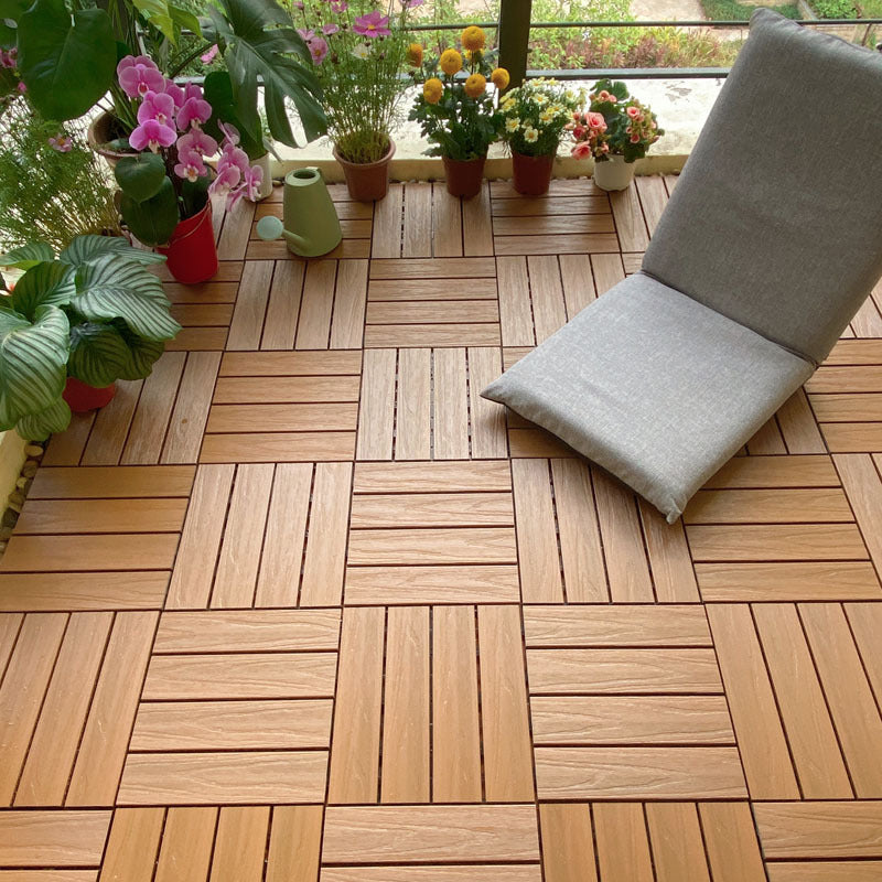 12" X 12" Deck/Patio Flooring Tiles 4-Slat Square for Outdoor Patio Tiles