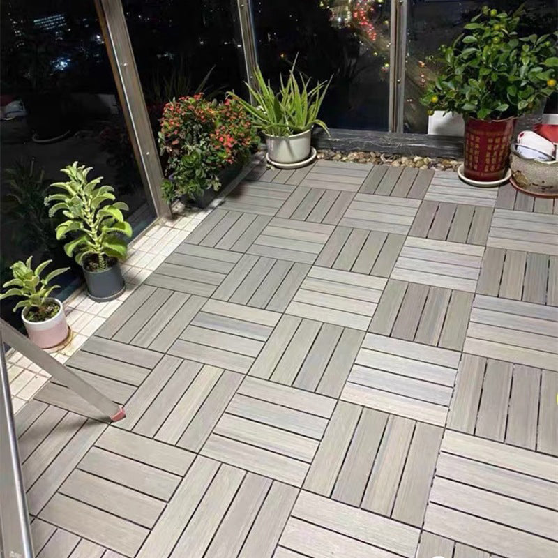 12" X 12" Deck/Patio Flooring Tiles 4-Slat Square for Outdoor Patio Tiles