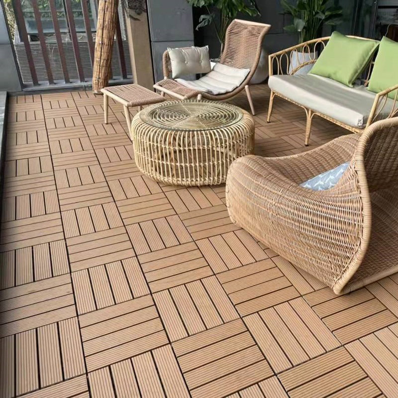 12" X 12" Deck/Patio Flooring Tiles 4-Slat Square for Outdoor Patio Tiles
