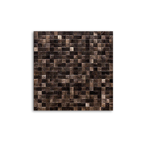 Mosaic Tile Wallpaper Square Shape Peel & Stick Mosaic Tile with Metal Look