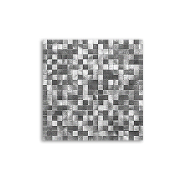 Mosaic Tile Wallpaper Square Shape Peel & Stick Mosaic Tile with Metal Look