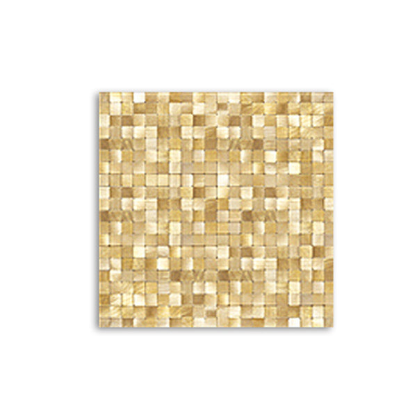 Mosaic Tile Wallpaper Square Shape Peel & Stick Mosaic Tile with Metal Look