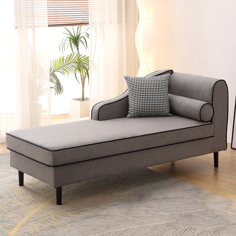 Modern Cushioned Chaise Lounge One Armed Chaise with Recessed Arms for Living Room