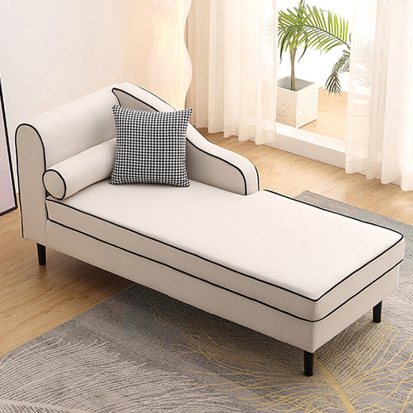 Modern Cushioned Chaise Lounge One Armed Chaise with Recessed Arms for Living Room