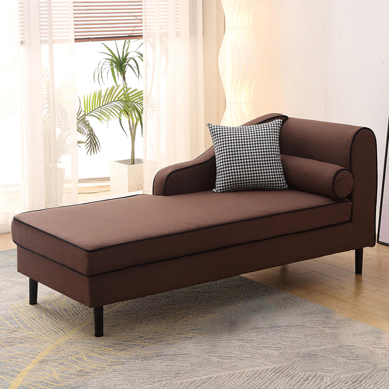 Modern Cushioned Chaise Lounge One Armed Chaise with Recessed Arms for Living Room