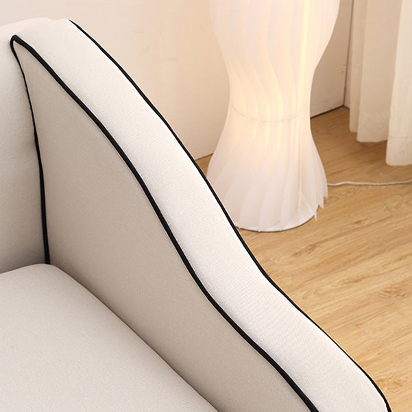 Modern Cushioned Chaise Lounge One Armed Chaise with Recessed Arms for Living Room