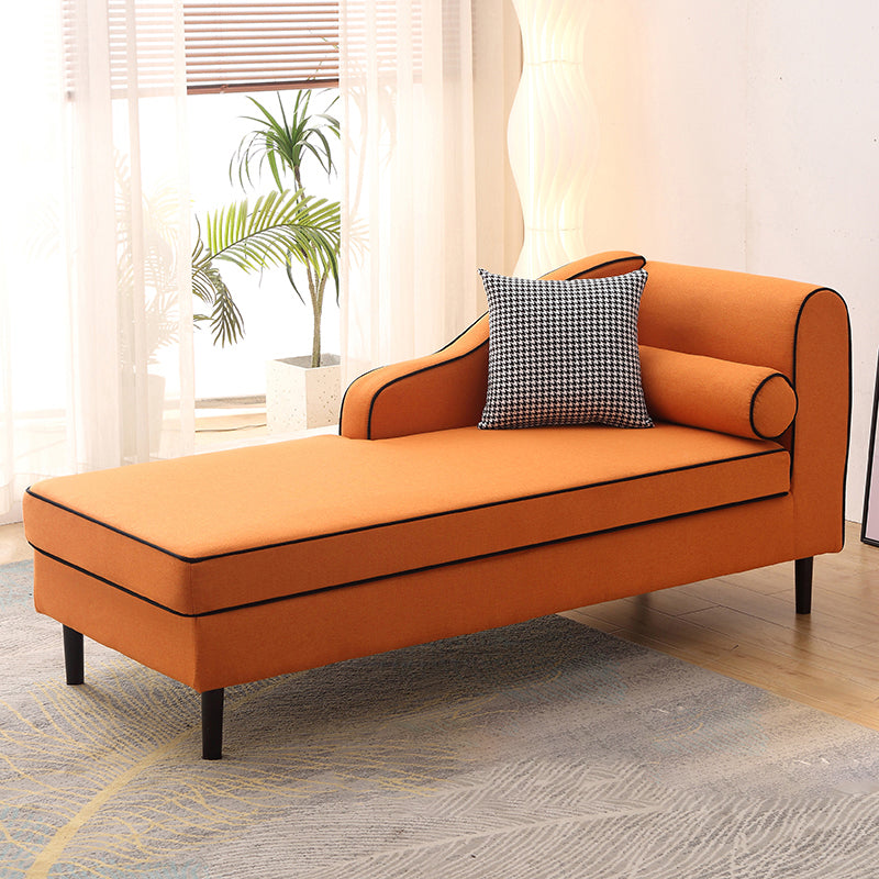 Modern Cushioned Chaise Lounge One Armed Chaise with Recessed Arms for Living Room