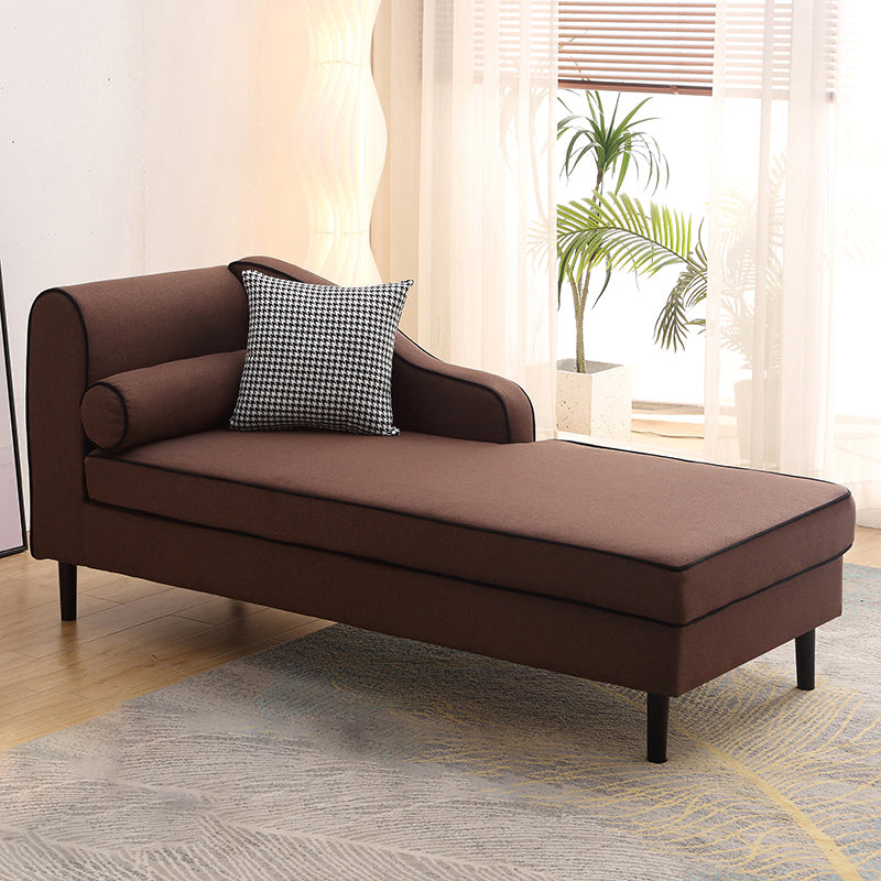 Modern Cushioned Chaise Lounge One Armed Chaise with Recessed Arms for Living Room