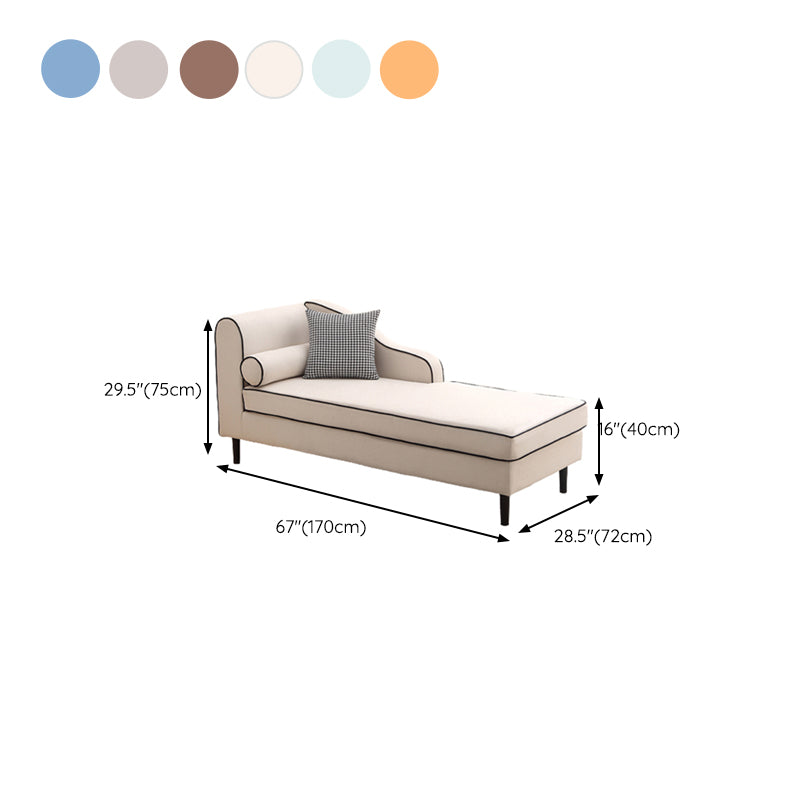 Modern Cushioned Chaise Lounge One Armed Chaise with Recessed Arms for Living Room