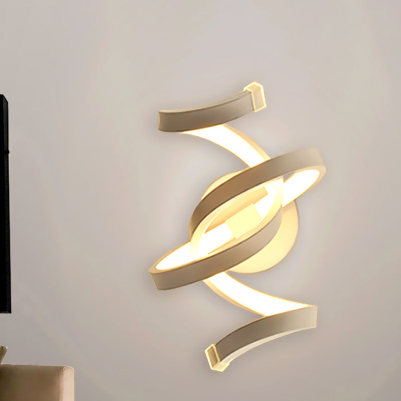 Ivory Ribbon Wall Light Sconce Minimalism LED Acrylic Wall Mounted Lighting for Bedroom