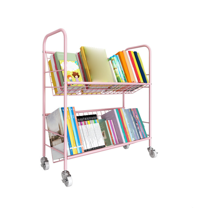 Contemporary Standard Bookcase Metal Open Back Bookshelf with Shelves