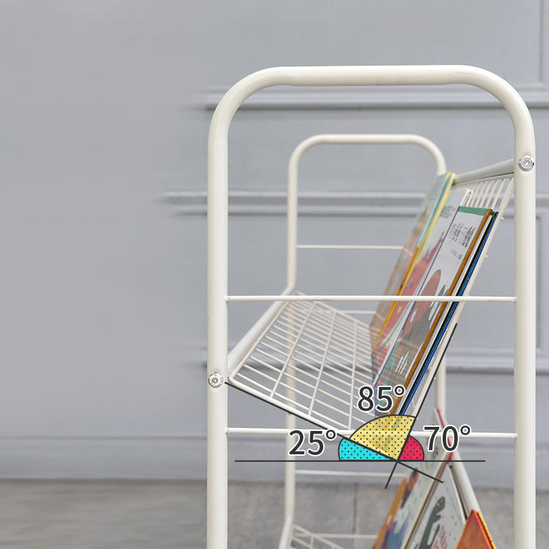 Contemporary Standard Bookcase Metal Open Back Bookshelf with Shelves