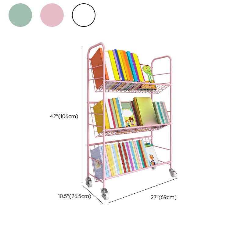 Contemporary Standard Bookcase Metal Open Back Bookshelf with Shelves