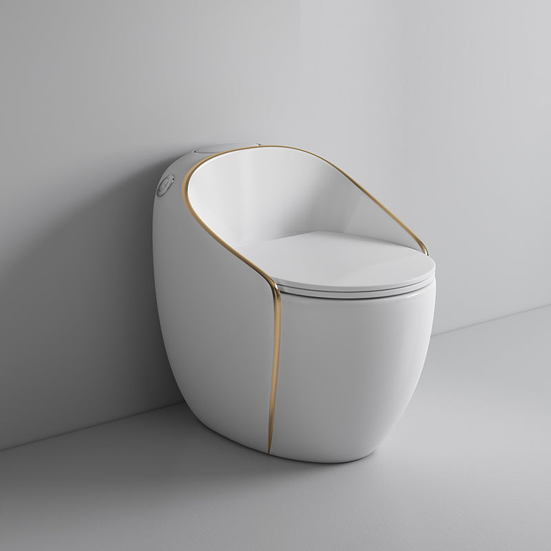 Contemporary Ceramic Toilet Bowl Floor Mount Urine Toilet with Seat for Washroom