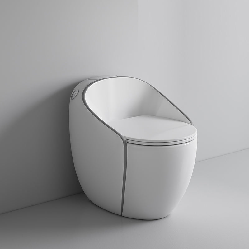 Contemporary Ceramic Toilet Bowl Floor Mount Urine Toilet with Seat for Washroom