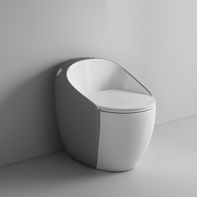 Contemporary Ceramic Toilet Bowl Floor Mount Urine Toilet with Seat for Washroom