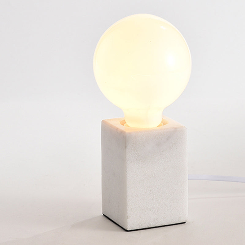 Acabado negro/negro Cuboid Small Desk Light Minimalista 1 Cabeza de piedra Noche de mesa de piedra para la cama