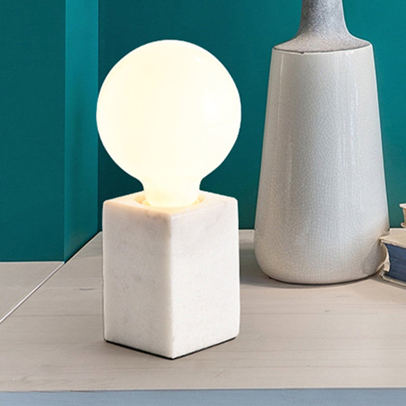 Acabado negro/negro Cuboid Small Desk Light Minimalista 1 Cabeza de piedra Noche de mesa de piedra para la cama