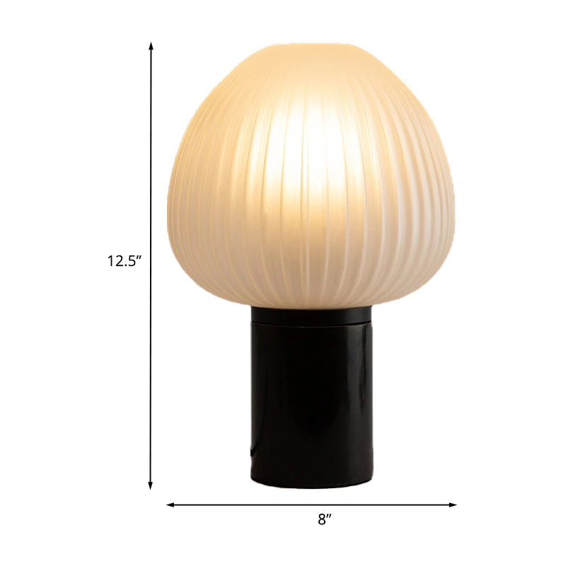 Lait blanc Prismatic Glass Onion Desk Light Modern LED Black Table Lampe pour chambre à coucher