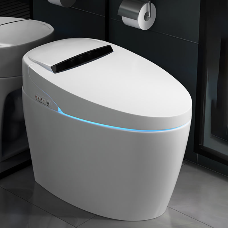 Contemporary Floor Standing Bidet Elongated White Heated Seat Floor Mount Bidet