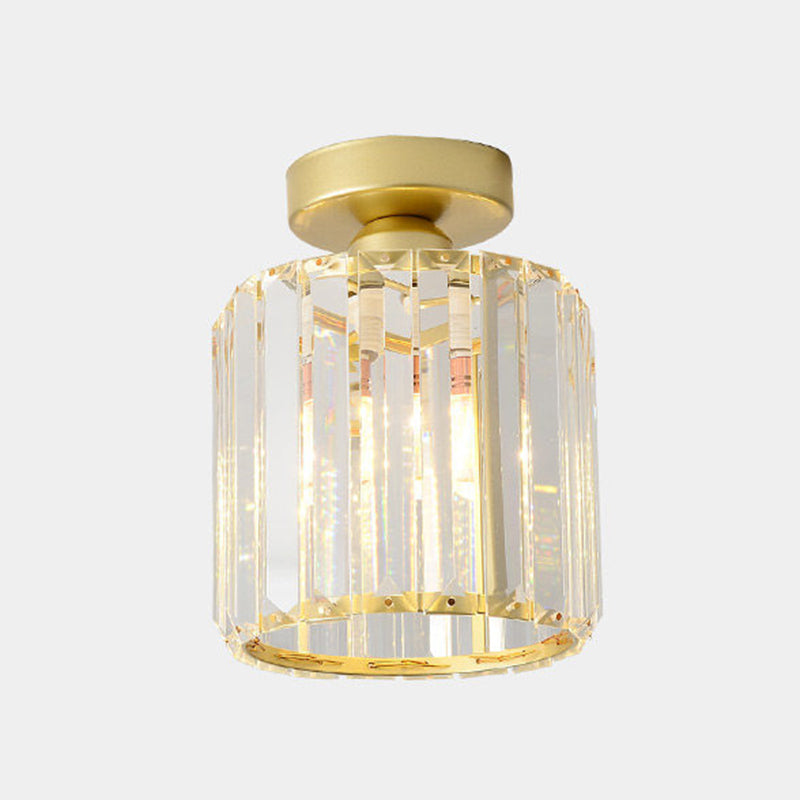 Modern Ceiling Light Minimalist Flush Mount Ceiling Light Fixture with Crystal Shade