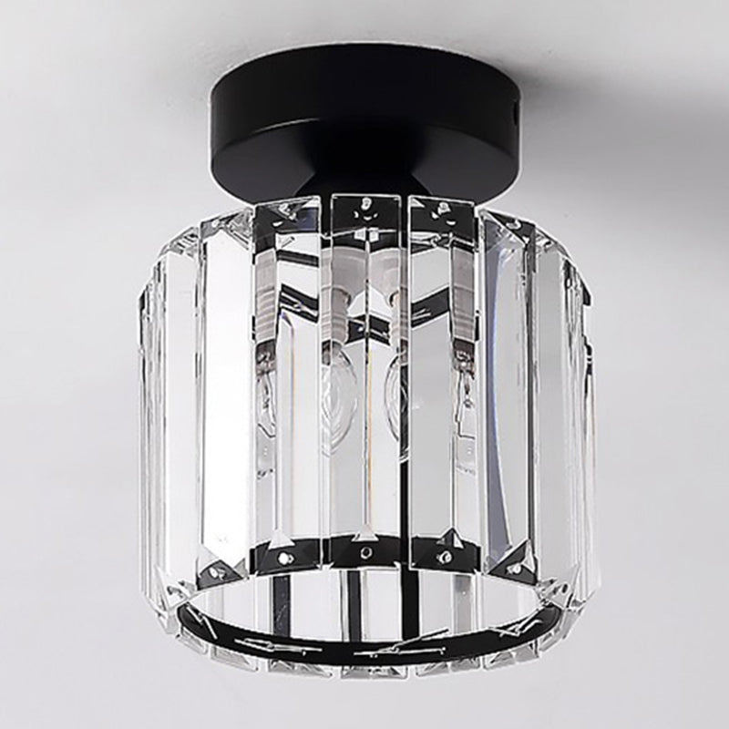 Modern Ceiling Light Minimalist Flush Mount Ceiling Light Fixture with Crystal Shade