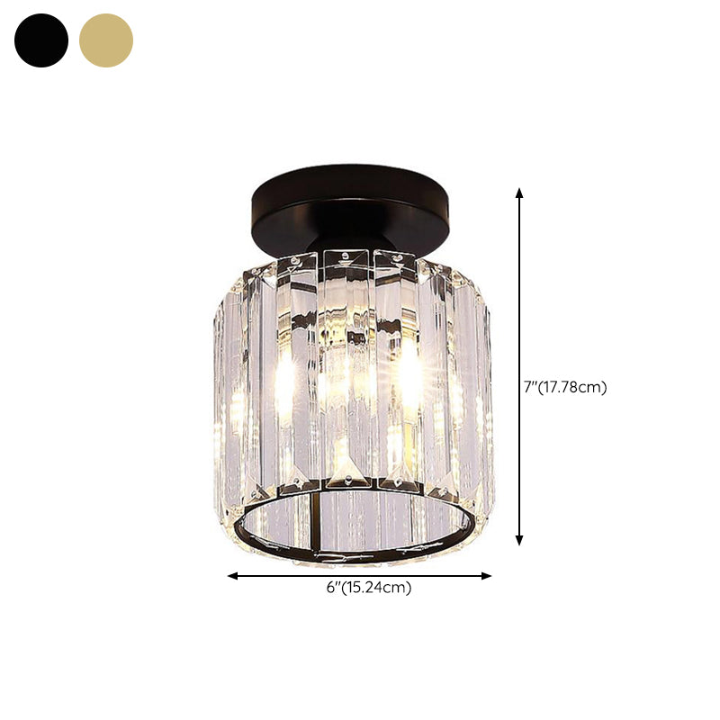Modern Ceiling Light Minimalist Flush Mount Ceiling Light Fixture with Crystal Shade
