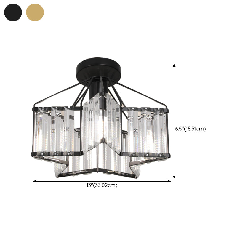 Modern Ceiling Light Creative Flush Mount Ceiling Light Fixture with Crystal Shade
