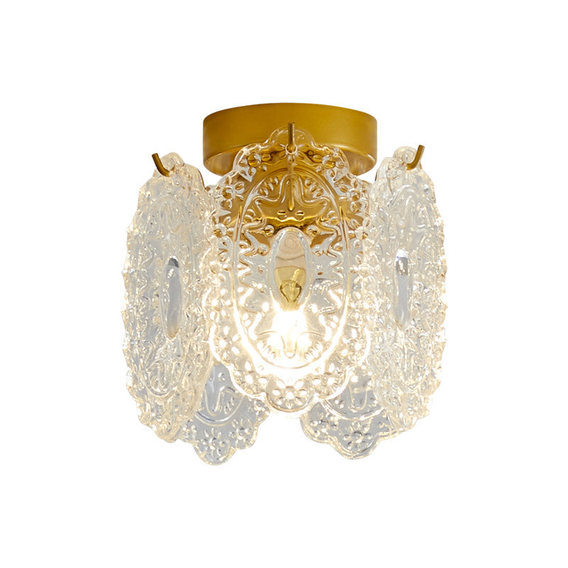 Modern Flush Mount Light Simple Flush Mount Ceiling Light Fixture with Glass Shade