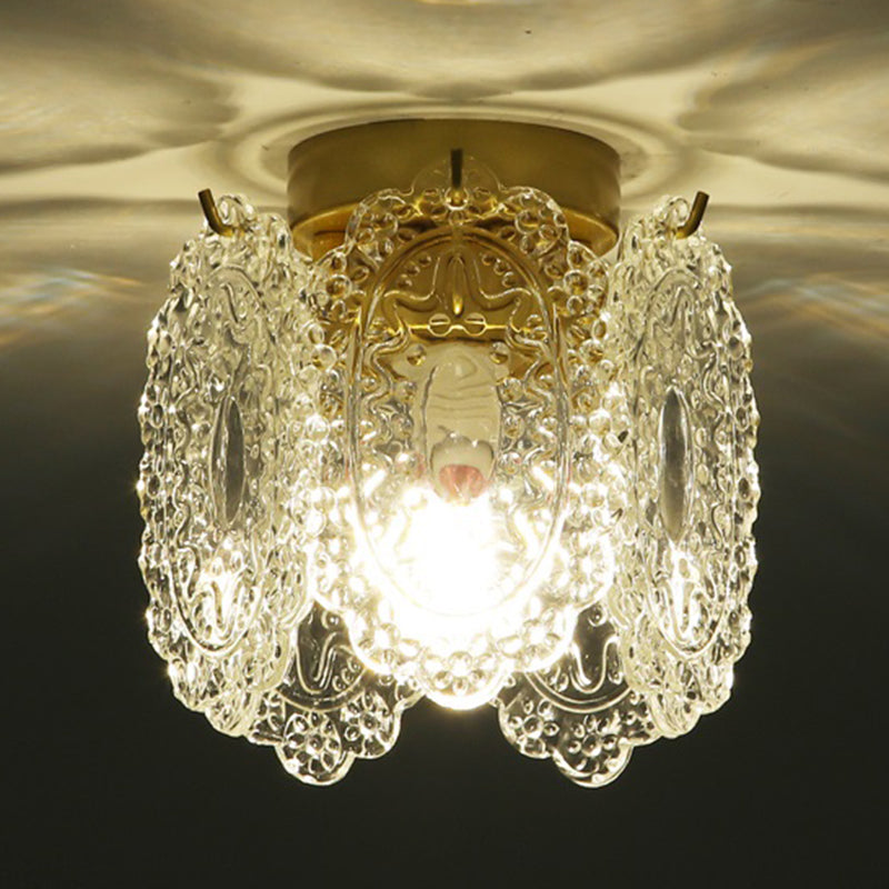Modern Flush Mount Light Simple Flush Mount Ceiling Light Fixture with Glass Shade