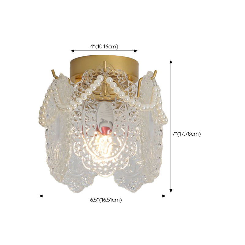 Modern Flush Mount Light Simple Flush Mount Ceiling Light Fixture with Glass Shade