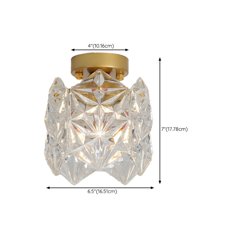 Modern Flush Mount Light Simple Flush Mount Ceiling Light Fixture with Glass Shade
