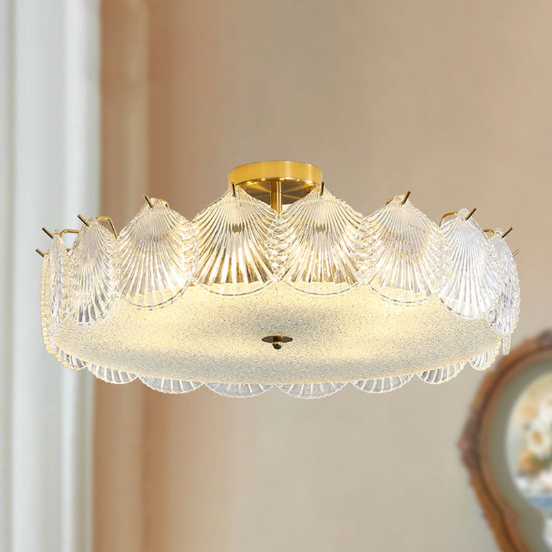 Modern Flush Mount Light Minimalist Flush Mount Ceiling Light Fixture with Glass Shade