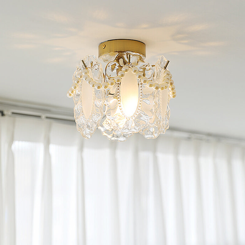 Contemporary Flush Mount Light Creative Flush Mount Ceiling Light Fixture with Glass Shade