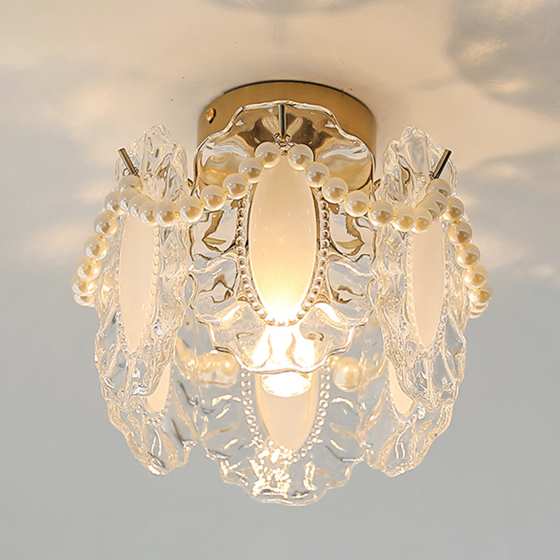 Contemporary Flush Mount Light Creative Flush Mount Ceiling Light Fixture with Glass Shade