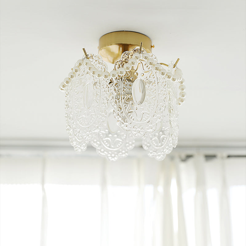 Contemporary Flush Mount Light Creative Flush Mount Ceiling Light Fixture with Glass Shade