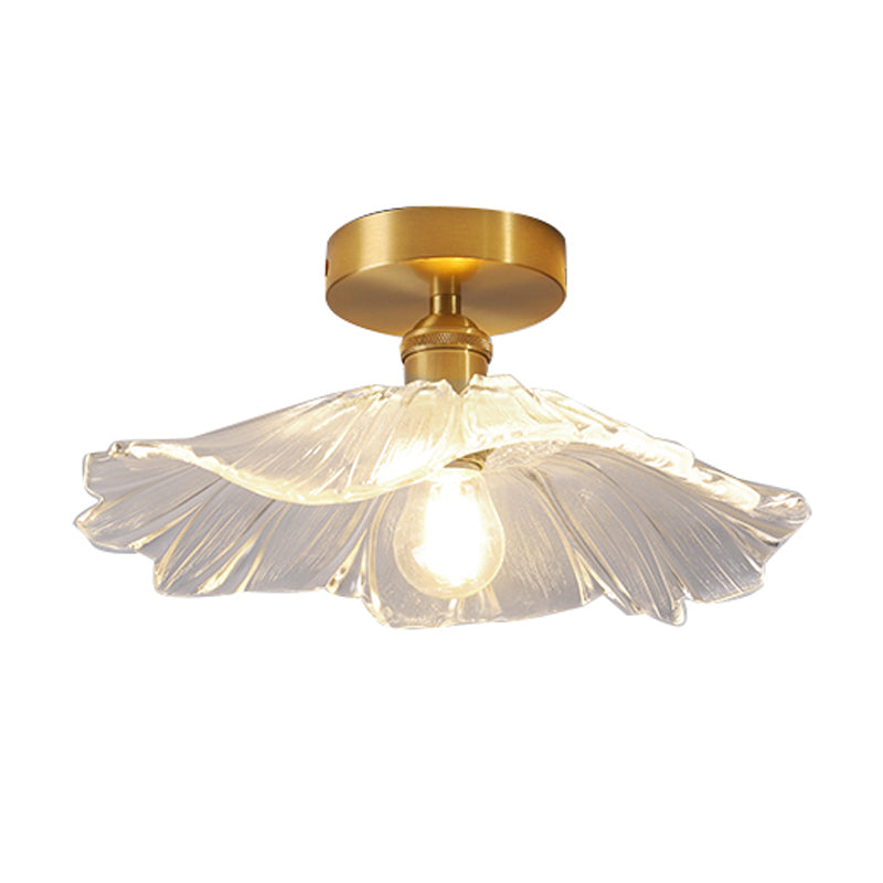 1-Light Ceiling Light Modern Ceiling Mount Light with Glass Shade for Bedroom