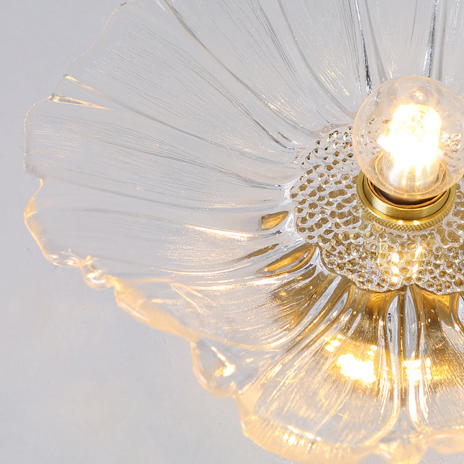 1-Light Ceiling Light Modern Ceiling Mount Light with Glass Shade for Bedroom