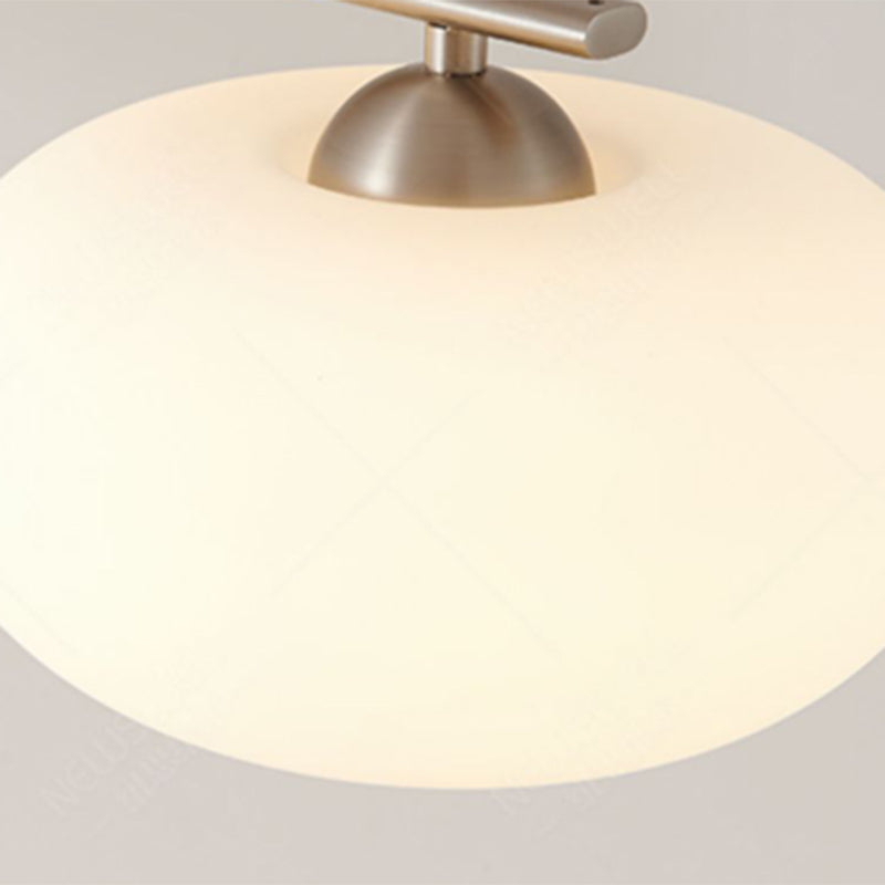 Glass Shade Hanging Island Lights Modern Drum Shape Island Lighting Ideas for Kitchen