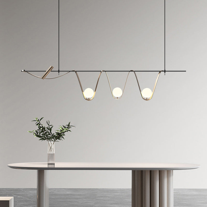 Modern Globe Shade Chandelier Lamp Glass Ceiling Pendant Light for Kitchen