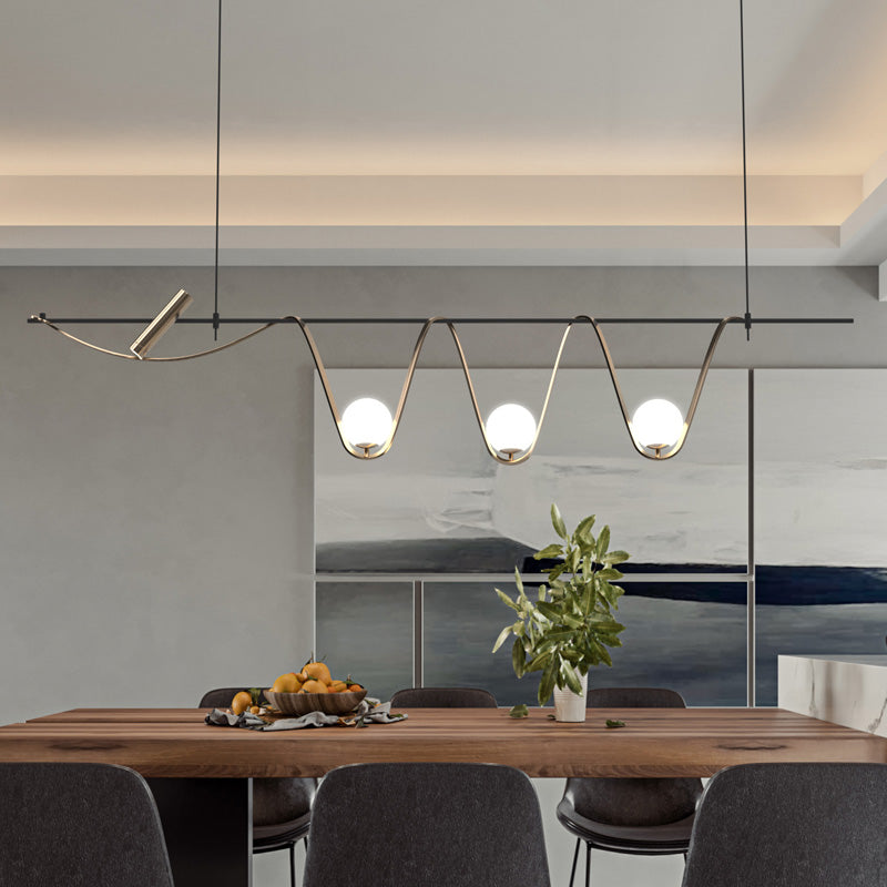 Modern Globe Shade Chandelier Lamp Glass Ceiling Pendant Light for Kitchen