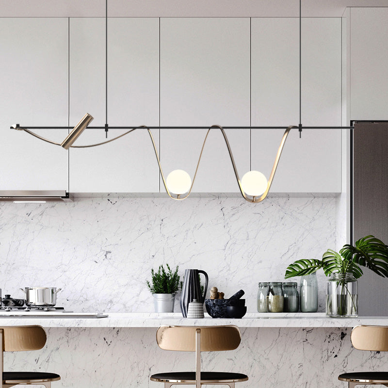 Modern Globe Shade Chandelier Lamp Glass Ceiling Pendant Light for Kitchen