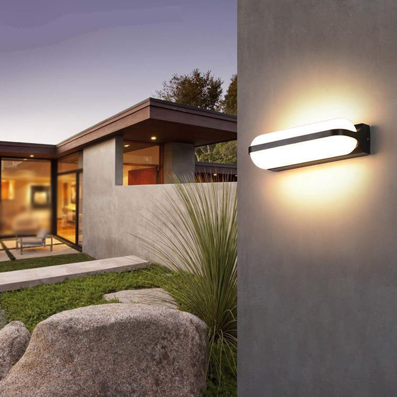 Simple Wall Sconce Waterproof Outdoor Sconce Light Fixture in Black